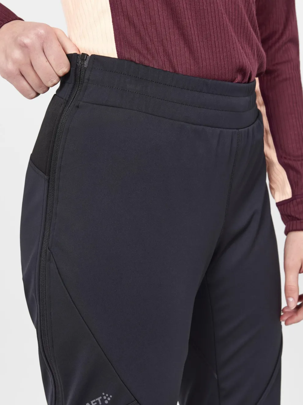 WOMENS CORE XC SKI TRAINING FZ PANTS - Black